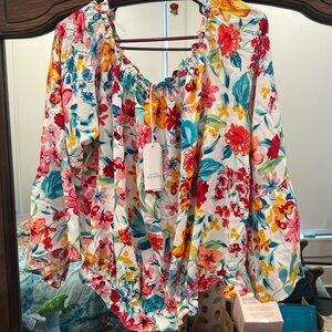 Floral off shoulder top. NWT